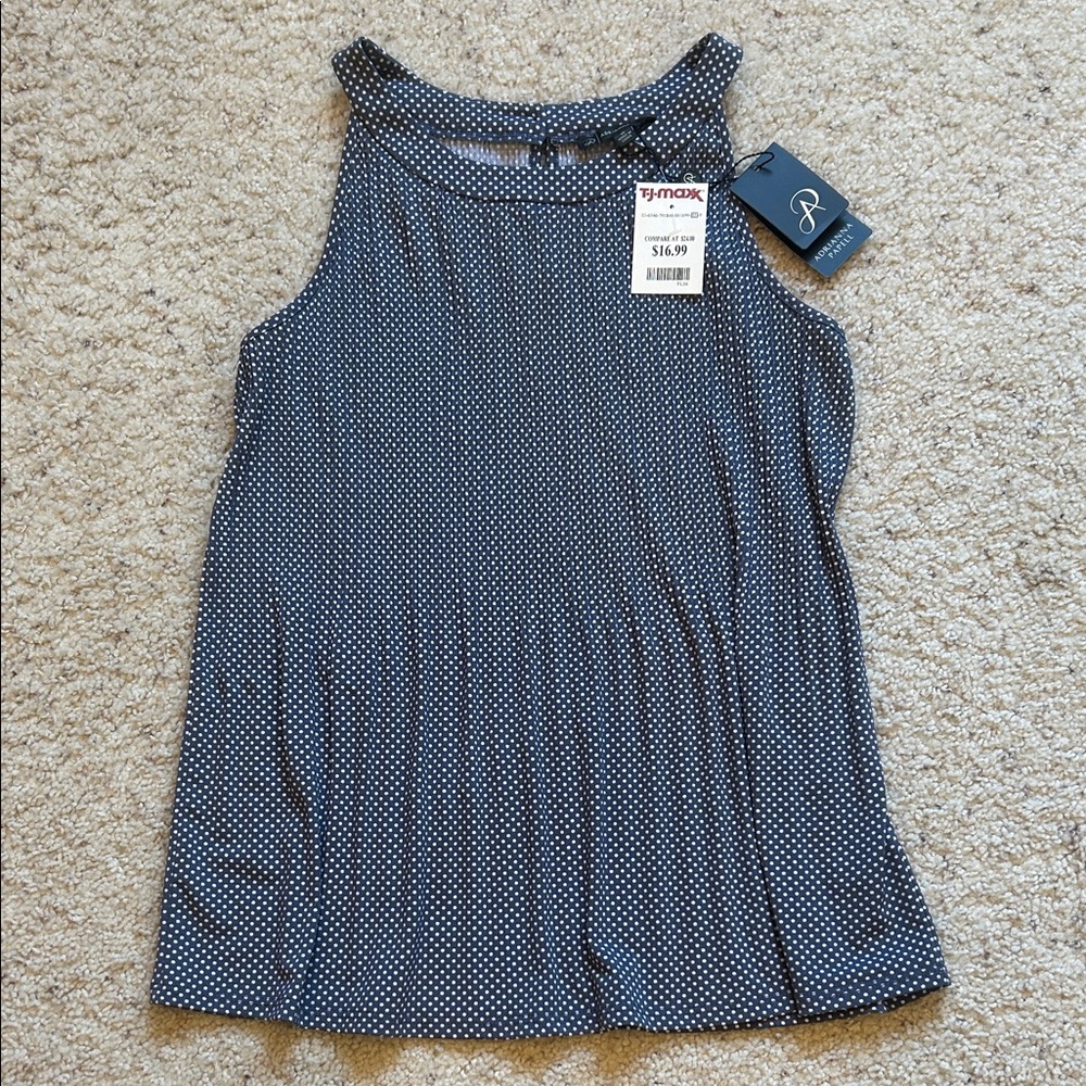 Navy Polka dot tank top